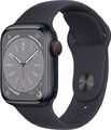 Apple Watch Series 8 41 mm Aluminiumgehäuse schwarz am Sportarmband schwarz [Wi-