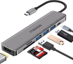 USB C Hub HDMI Adapter Typ C auf 4K HDMI, USB 3.0/2.0 Ports, SD/TF Kartenleser