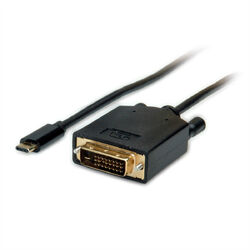 USB Typ C - DVI Adapterkabel, Stecker/Stecker, 1 m, 3840 x 2160 @60Hz 4K, UHD-1