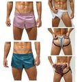 Herren Satin Boxershorts Kurz Schlafanzughose Pyjamahose Sommer Schlafhose Hösch