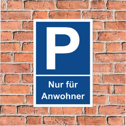 Parkplatz-Schild Nur für Anwohner - in 4 Größen - S00240-270