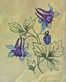 Vintage Stickerei Transfer Aufbügeln Säule Blume Blumenmuster inkl. Anleitung