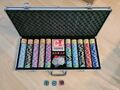 Pokerkoffer Pokerset mit 600 Chips (gute schwere Qualität) - neuwertig 