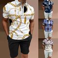 Modisches 2-teiliges Herren Anzug 3D-Druck T-Shirt und Shorts Freizeitmode