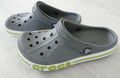 CROCS Crocband C13 (Gr. 30/31) in Grau mit neongrünem Schriftzug für Kids