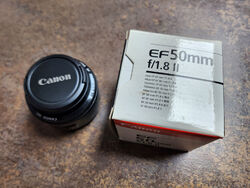 Canon EF 50 mm F1.8 II 52 mm Filtergewinde (Canon EF Anschluss) schwarz neu OVP
