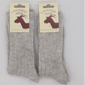 2 Paar Herren Socken Cashmere / Schafswolle / Seide Hell Silbergrau 39 - 46