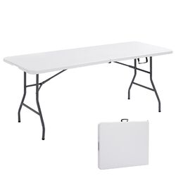 AREBOS Klapptisch Buffettisch Gartentisch Esstisch Campingtisch klappbar 182 cm✓Tragegriff✓Anti-Rutsch-Füße✓150 kg✓für max. 8 Personen