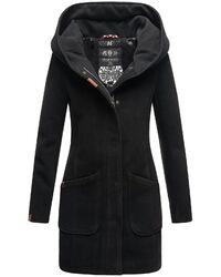 Marikoo Damen Mantel Trenchcoat Übergangs Jacke Parka Lang B819