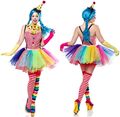 80128 Mask Paradise Clown Girl Fasching Karneval Halloween Zirkus Damen Kostüm