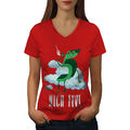 Wellcoda High Five Silly Damen-T-Shirt mit V-Ausschnitt, lustiges Wortspiel Grafikdesign