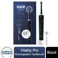 Oral-B Vitality Pro elektrische wiederaufladbare Zahnbürste mit 2 Bürstenköpfen, schwarz