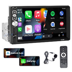 Single 1DIN 7" Autoradio Apple CarPlay/Android Auto FM Bluetooth USB TouchScreen