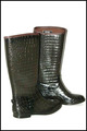 BE ONLY Regen Stiefel Kautschuk Gedruckt CROCO Bronze T 39 Zustand Neu