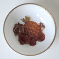 AK Alboth Kaiser 1599 Porzellanschale Schälchen Goldrand Obst Ananas Erdbeeren