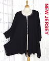 NEW JERSEY  Tunika Shirt o. JACKE L 44 46 48 schwarz  silber farbige LUREX NÄHTE