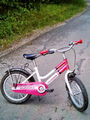 Kinder Fahrrad Hudora, 16 Zoll, weiß-pink mit Luftreifen Mädchen Rad