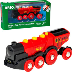 BRIO World 33592 Rote Lola elektrische Lok - Batterie-Lokomotive mit Licht & Sou