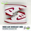 Nike Air Jordan 1 Mid Reverse Chicago Women Rot Weiß Damen Frauen Sneaker Schuhe