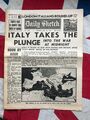 Zweiter Weltkrieg Zeitung KOPIE 1940 Italien im Krieg Mussolini Mittelmeer Kriegsschauplatz 