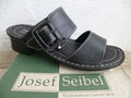 Josef Seibel Pantolette Pantoletten Hausschuhe Schuhe Leder schwarz