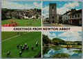 Grüße von Newton Abt Devon England Vintage Postkarte Poststempel 1988