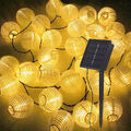 Solar LED Lichterkette Lampions Laterne Außen Beleuchtung Garten Party Lampion
