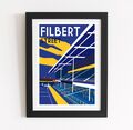 Filbert Street, Leicester City FC Retro Kunstdruck Poster Aktiv