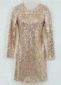 H&M Fitted langärmeliges Paillettenkleid Gold Größe UK 10 UVP £50 NH100 MM 07