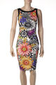 MARC CAIN Midi-Kleid mit floralem Muster S mehrfarbig Damen Dress Robe