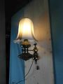 Wandlampe Jugendstil Wandarm Messing Antik Glasschirm Kostbar Lampe Holz o3c9