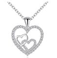 Halskette mit Herz Kette Zirkonia Anhänger Geschenk Damen Frauen Herzkette