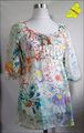 Süsse Sommer Esprit Bluse / Blusenshirt bunt Blumen Gr. 36 S M