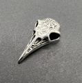 Anhänger Silber 925 Rabenschädel Raven Skull Odins Rabe Vegvisir 3,4x1,9cm