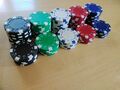 50 Poker Chips 5 Farben Metallkern schwere Ausführung Pokerkoffer Pokerset Top!!