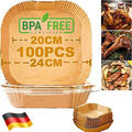 Backpapier für Heißluftfritteuse 100 Stück 20cm Airfryer Paper für Cosori 5,5L