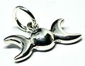 Dreifachmondgöttin 925 Sterlingsilber winziger Charm heidnisch Wicca Hexe Schmuck