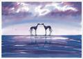 Whippet Windhund Hund LOVE Aquarell und Tintenmalerei