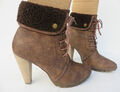 BUFFALO # coole STIEFELETTEN Gr. 38 braun Damen Schuhe Stiefel Ankle-Boots SUPER