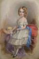 Junges Mädchen im Alter von sieben Jahren Porträt Ölgemälde in voller Länge 1846 Thomas Richmond