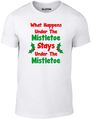 What Happens Under The Mistletoe Herren T-Shirt Küssen Weihnachten Romanze