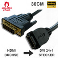 DVI zu HDMI Adapter DVI-D 24+1 Stecker auf HDMI Buchse 1080p Kabel Konverter