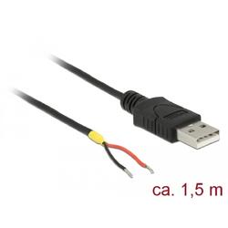 Delock Kabel USB 2.0 Typ-A Stecker > 2 x offene Kabelenden Strom 1,5 m Raspberry