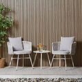 Gartenmöbel Set Poly Rattan Lounge Metall Weiß Sitzgruppe 3 teilig Homestyle4u