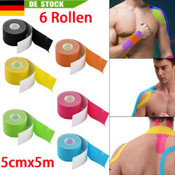 6 Rollen Elastisches Kinesiologie Tape Sport Kinesiology Physiotape Tapes 5cm*5m