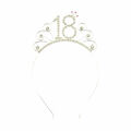 Haarreifen Zahl 18 mit Diamanten und Krone Haarreif 18. Geburtstag Damen Metall