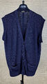 WALBUSCH Damen Gr. 42 Strickjacke Jacke blau navy 100% Schurwolle Strick 7A1