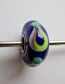 Trollbeads Charme Glas mit 925 Silber Hülse, Ø 14 mm blau, aus einer Auflösung