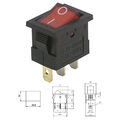 Mini Wippenschalter 3 Polig beleuchtet 250V 6A 125V 10A Ein/Aus Wippschalter Rot