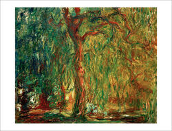 Monet Weinende Weide Baum Fine Art Giclee Druck Poster Wandkunst MIT RAND